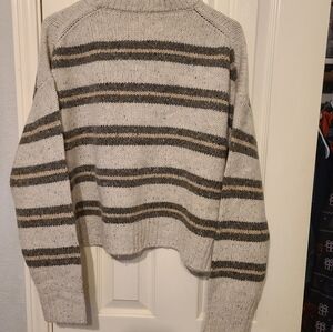 Spiritual Gangster Beige and Brown Striped Sweater size SMALL